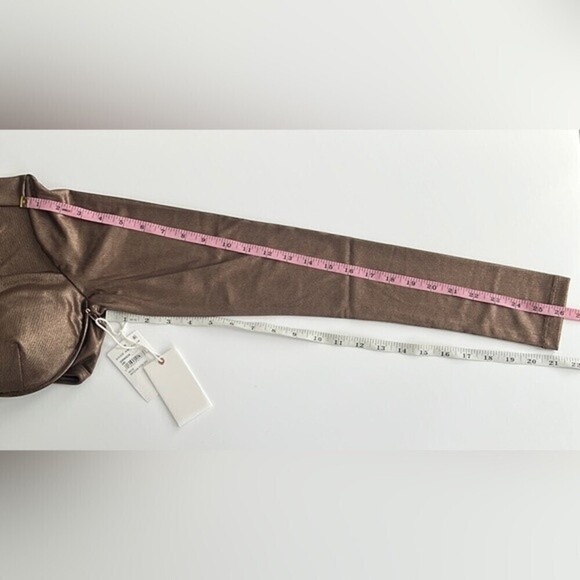 NWT Good American Mesh Underwire Crop Top Long Sleeve Mocha Foil Size 2 / Medium - Picture 10 of 12